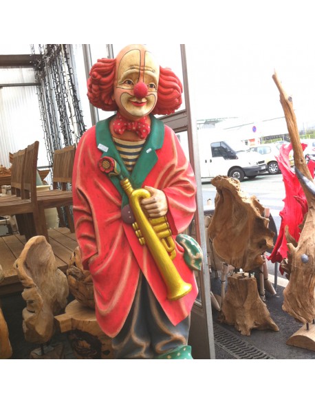 Location statue Clown en bois