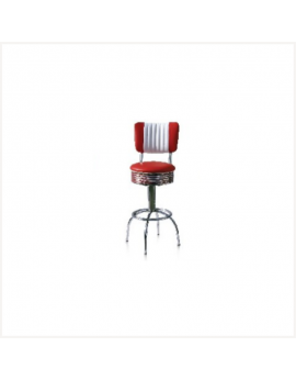 Tabouret américain rouge et blanc