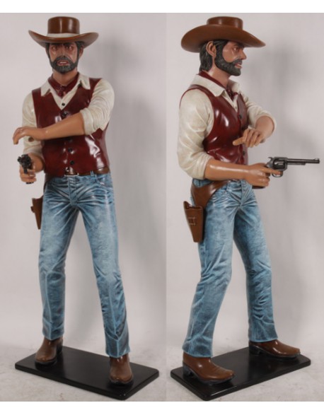 Statue Cow boy au pistolet