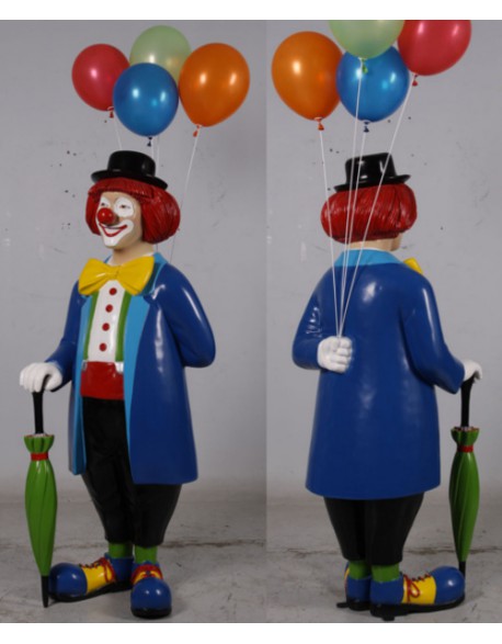 Statue clown aux ballons