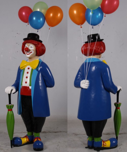 Décorations événementielles cirque : statue clown aux ballons