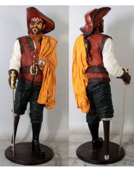 Statue pirate élégant jambe de bois