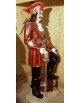 Statue pirate veste rouge et perroquet