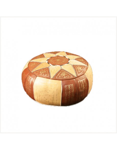 Pouf rond en cuir