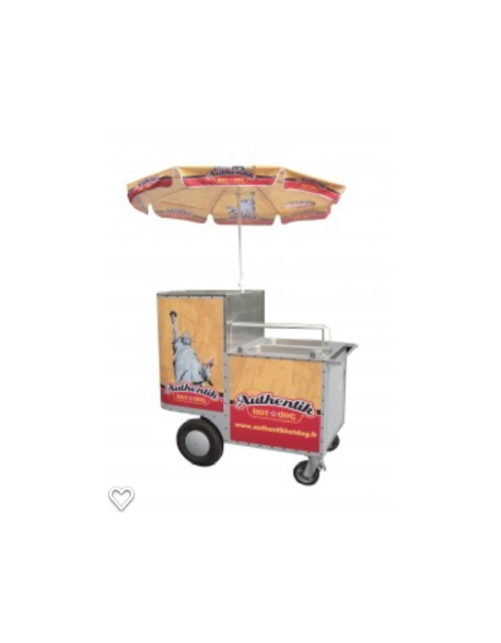 chariot hot-dog américain inox